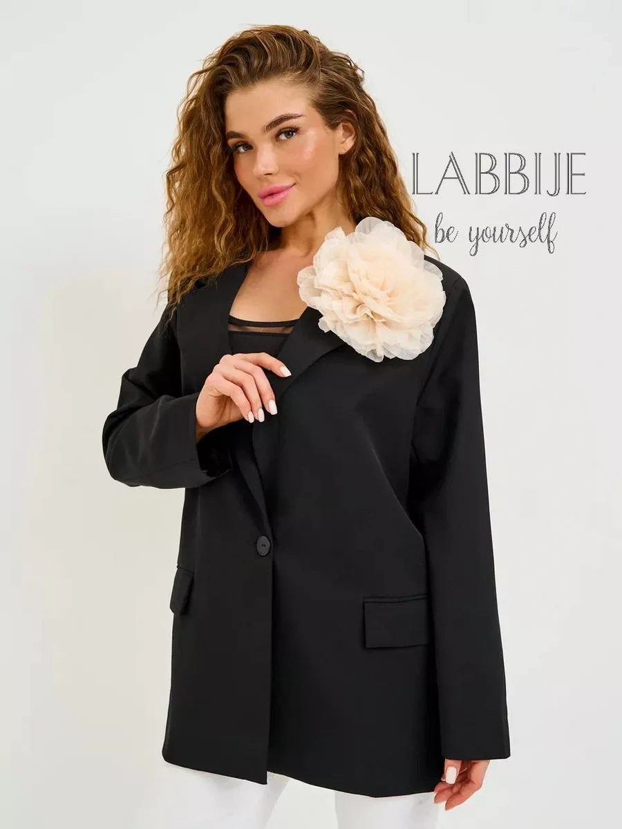 Labbıje Büyük Broş Kumaş Çiçek Fiyonk 216119941 Bej