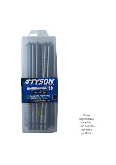 Kupa Tyson Vidalama Ucu Bits Uç - Ph2 Yıldız - 15 Cm. - 20 Adet