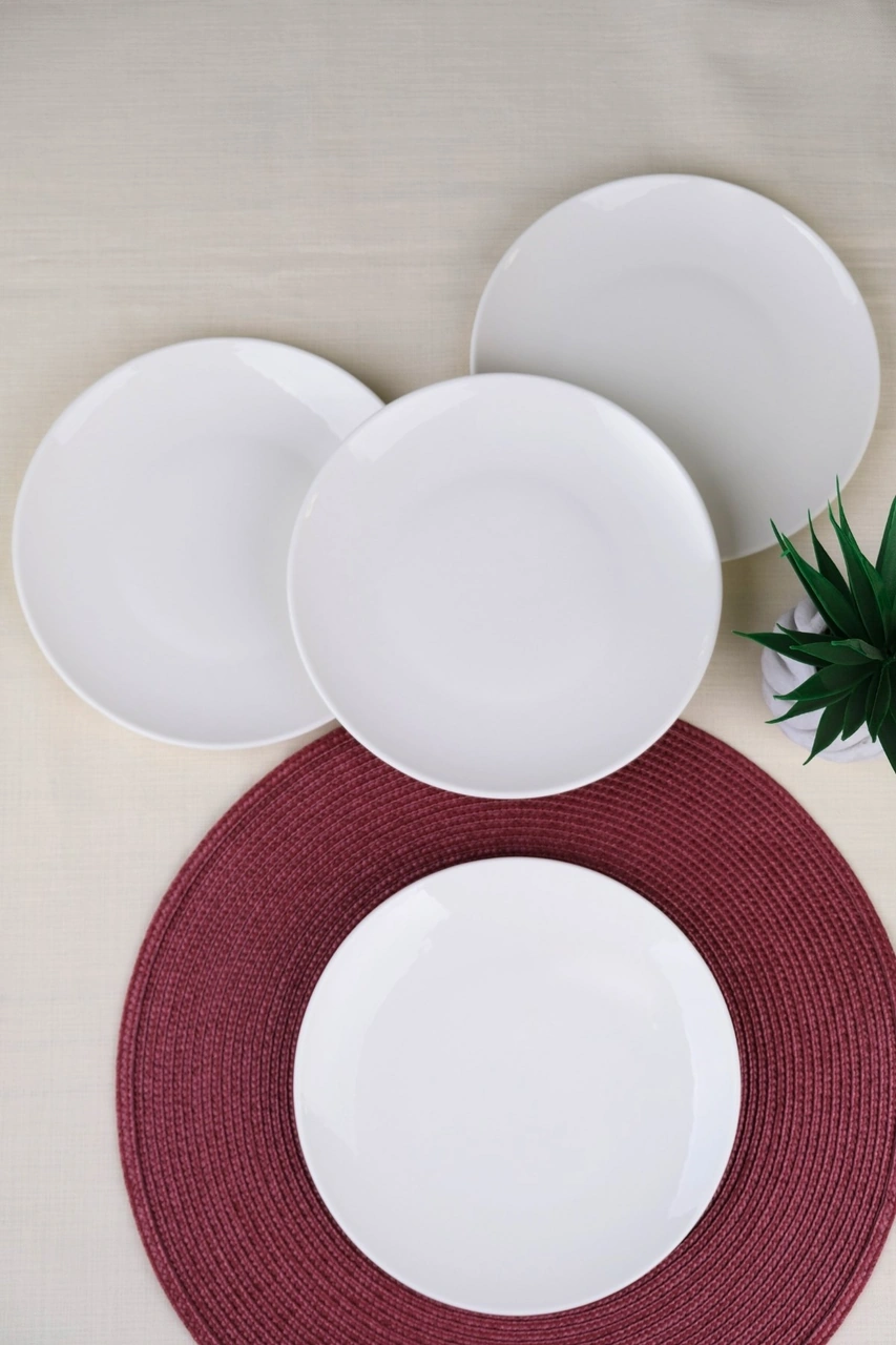 Tabak Evi Porselen Chic Servis Tabağı 24,50cm 4 Lü Krem