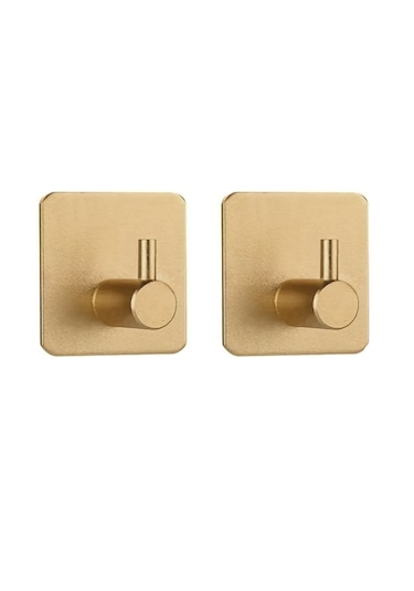 Yapışkanlı Metal Banyo Eşya Askılığı Al4619 2 Adet Gold