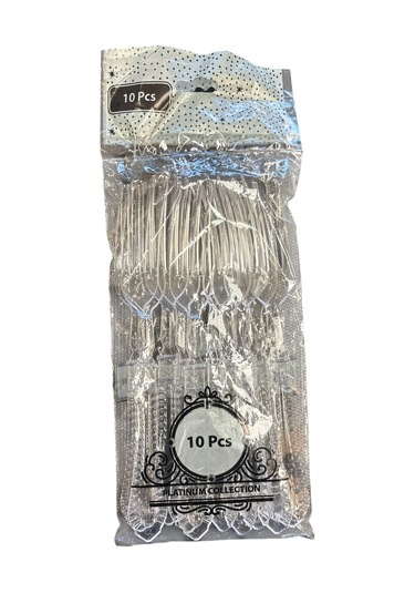 Platinum Şeffaf Renk Çatal Kalın 10 Adetli