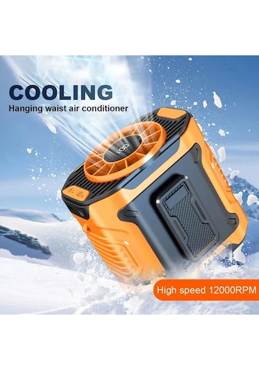 Honmex M360 Lava Turuncu Bel Taşıma Fanı - 100 Seviye Hız Ayarlı, 3600mah Pil, Led Fenerli, 130 Geniş Akışlı Soğutucu