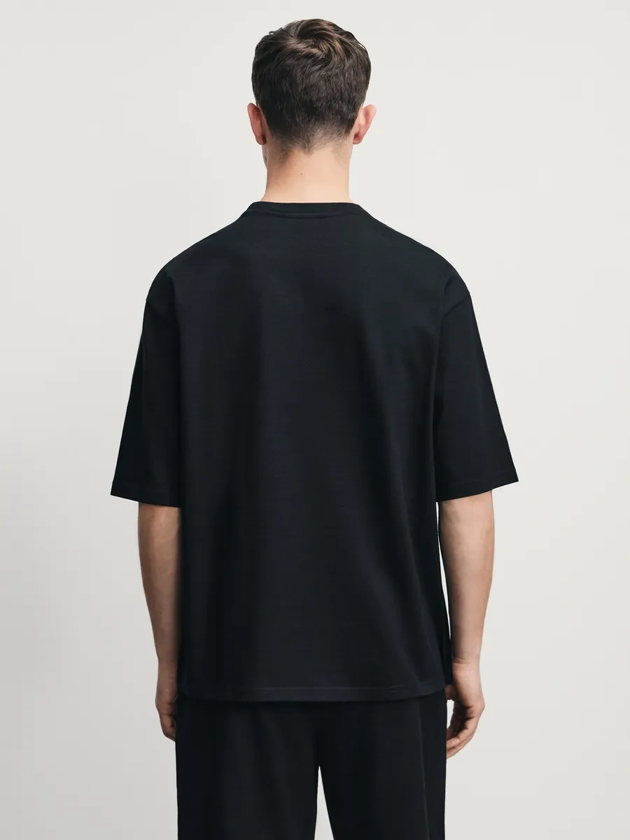 Zarına Göğüs Baskılı Tişört 418735233 Siyah