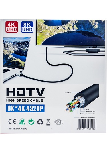 10m Hdmı Kablosu 4k 60hz, 8k, 4k 120hz Destekli Altın Kaplama Konektör Dayanıklı Pvc Kaplama