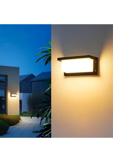 Elektrikle Çalışır, 30 Watt 3200 Kelvin İç Ve Dış Mekan Aplik, Bahçe, Kapı Girişi, Balkon Armatürü Siyah