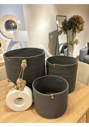 Rover Çok Amaçlı Düzenleyici Sepet, Saksılık, Organizer 3'lü Set Antrasit