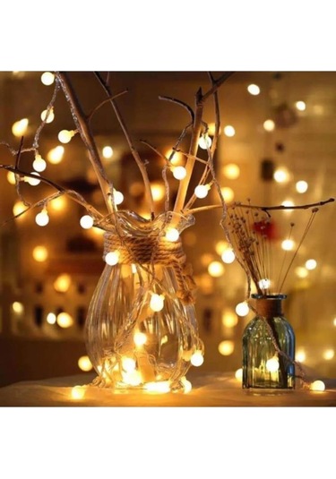 Minik Top Led Işık, 3 Metre, Yılbaşı Ağaç Işığı, Noel Işıklandırması, Ev Süsleme, Kamp Işığı