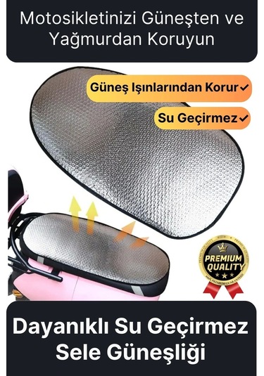 Özel Üretim Alüminyum Koltuk Kılıfı Dayanıklı Lastikli Su Geçirmez Motor Sele Güneşliği 60 Cm X35 Cm