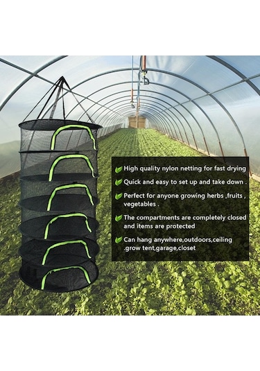 Didadodo 6 Katmanlı Katlanır Kuru Raf Bitki Kurutma Makinesi Çanta Örgü Sistemi Çiçekler Için A Sepet Çok Amaçlı Düzen. 56657121 Diğer