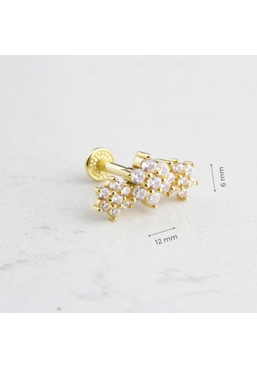 Glorria Altın Çiçek Tragus Piercing 59657101