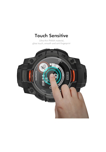 Garmin Instinct 3 İçin Amoled / Solar 45mm 2 Adet Enkay 3d Tam Kapsama Yumuşak Pc Kenar Pmma Hd Ekran Koruyucu Film