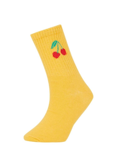 DeFacto Kız Çocuk 3'lü Pamuklu Uzun Çorap N1748A6NSKR1