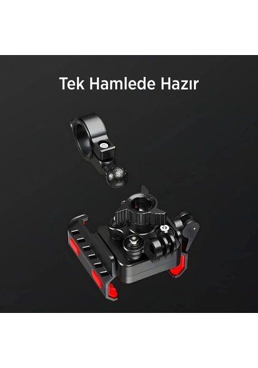 Gidon Bağlantılı 360 Derece Ayarlanabilir 3.5 -7.2 Uyumlu Motosiklet Bisiklet Telefon Tutucu