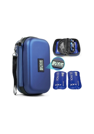 24 Saat İnsülin Soğutucu Seyahat Çantası Seyahat İçin Sıcaklık Göstergeli Diyabet Soğutucu 2 Buz Torbalı Soğutmalı İlaç Saklama Çantası En Iyi Kalite 25 Çok Renkli