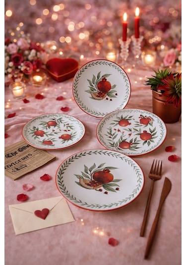 Kerramika Nar Ege Pasta Tabağı 20 Cm 4 Adet 23800-01 Çok Renkli