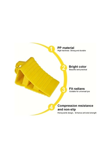 Elmpaly Sarı Kaymaz Tekerlek Takozu Taşıma Kulplu Karavan Karavana Araba Kamyon