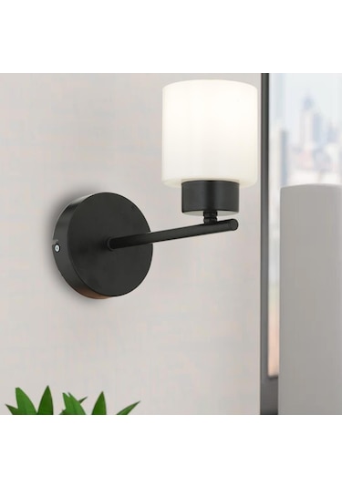 Lima Duvar Lambası Yatak Odası-Yatak Başı-Banyo İçin Modern Aplik Siyah