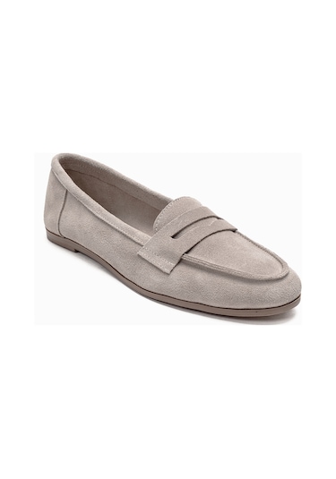 Luvishoes F02 Bej Suet Kadın Babet Bej