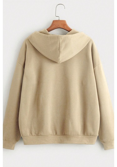 Unisex Mevsimlik 2'li Paket Kahve Ve Bej Renk Fermuarlı Kapüşonlu Hırka Kahve Bej