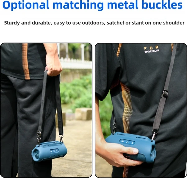 Willowhaven Jbl Flip7 Hoparlör Silikon Kılıf 2 Kayış Ve Omuz Askılı Taşıma Kılıfı Mavi