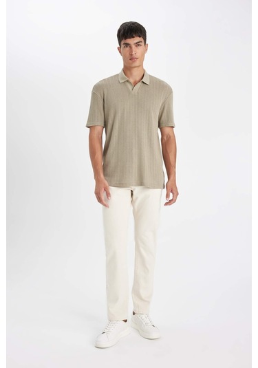 DeFacto Regular Fit Kısa Kollu Dokulu Triko Polo Tişört D4810AX24SMKH96