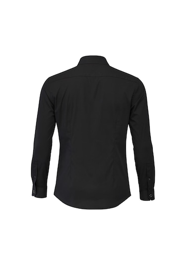 Erkek Klasik Gömlek Pamuklu Esnek Kumaş,slim Fit Uzun Kollu, Fransız Manşetli Plus Scorpion Siyah