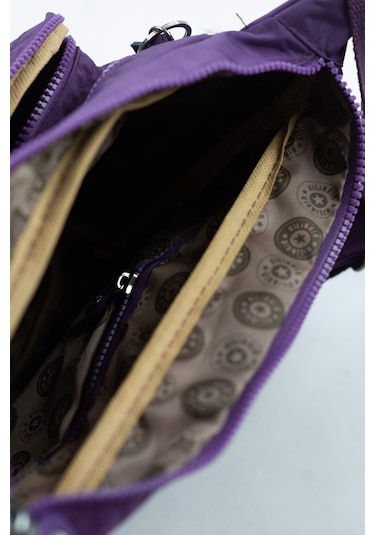 Krinkıl / Klinkır Su Geçirmez Kumaş Çok Gözlü Çapraz Kol ve Omuz Postacı Çantası Mor 5835 Mor