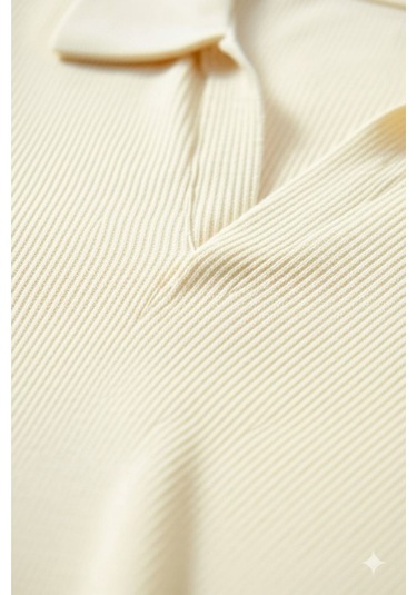 Beyaz, Oversize/geniş Kesim, Dokulu Kırışmaz, Ottoman Polo Yaka T-shirt Ve Eşofman Takım Beyaz