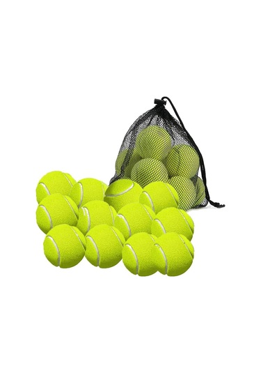 Anjiexun 12'li Paket Tenis Topları Saklama Çantasıyla - Tenis Ve Kriket İçin Yeşil