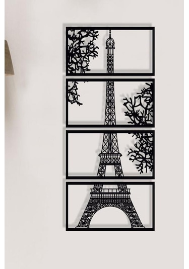 Paris Eyfel Kulesi Tablosu Ahşap Dekoratif Duvar Tablosu