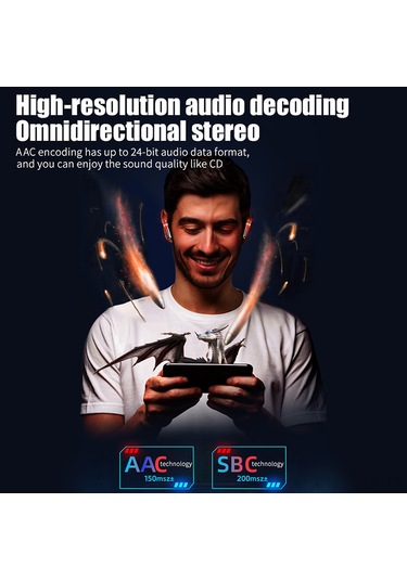 M28 Gerçek Kablosuz Stereo Kulaklıklar 2000mah Bt 5.1 Oyun Kulaklıkları 65ms Oyun Modu/güç Gösterimi Gürültü Engelleme Mikrofonlu Kulaklıklar