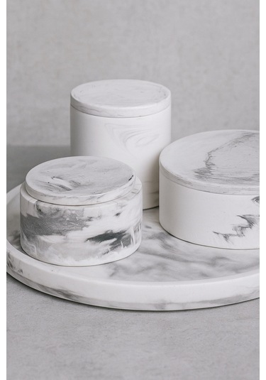 Dekoratif Set Mum Mermer Set