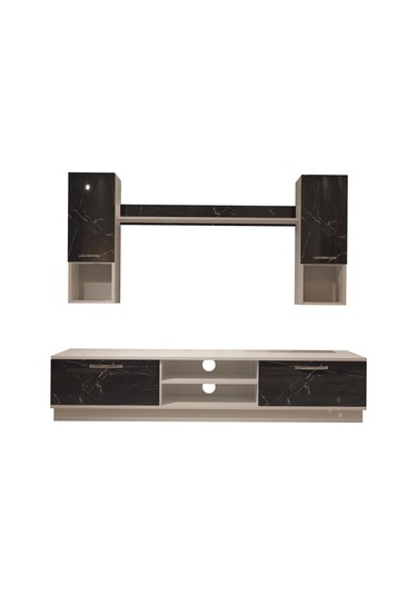 Decoraktiv Eko 5dab Mdf Dvd Tv Ünitesi Tv Sehpası Beyaz - Siyah Mermer