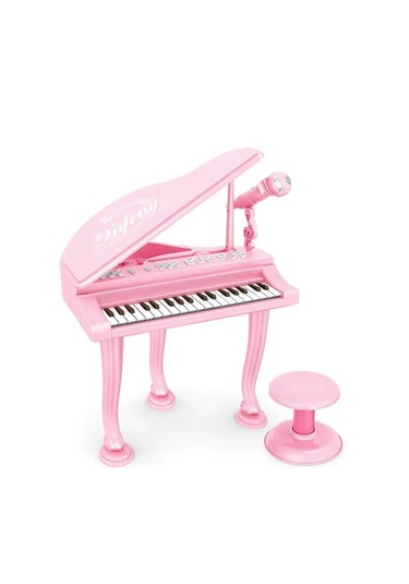Mikrofonlu, Tabureli Oyuncak Piyano Çocuklar İçin Eğlenceli Müzik