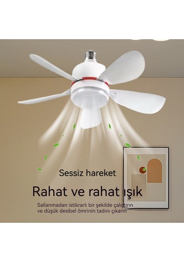 Ev Tipi Sessiz Fan Avize Aydınlatmasıhepsi Bir Arada Fan Beyaz