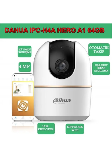 Dahua H4A 2K 4 MP 360 Derece Gece Görüşlü IP Wi-Fi Güvenlik Kamerası