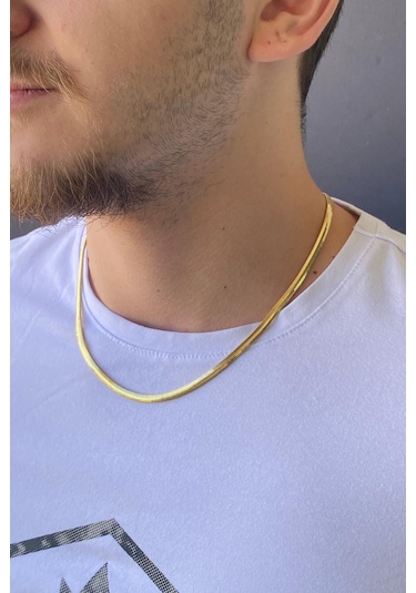 Zümrüt Sarraf 14 Ayar Altın Erkek Balık Sırtı Zincir Kolye