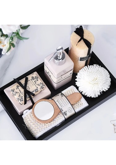 Willowhaven Siyah Minimalist Tasarım Şeffaf Akrilik Tepsi Banyo Kozmetik Organizer Siyah