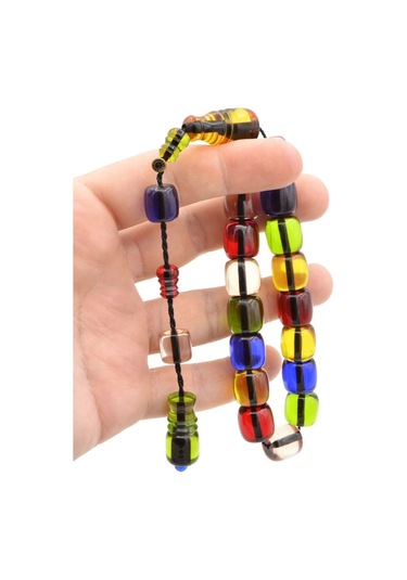 Enes Abdo İmzalı Fıçı Kesim Rengarenk Sıkma Kehribar Efe Maskot Tesbih