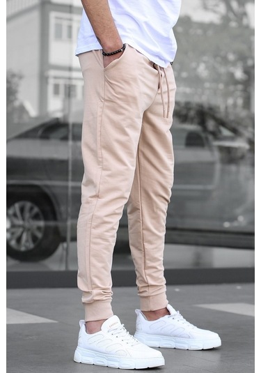 Madmext Bej Paçası Lastikli Erkek Eşofman 4821 Bej