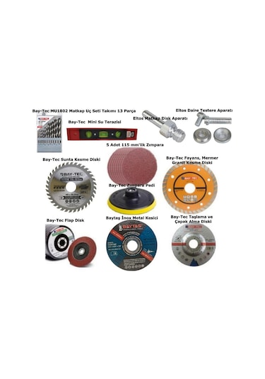 10'lu Taşlama Ve Kesme Disk Seti Seramik Ahşap Metal Zımpara