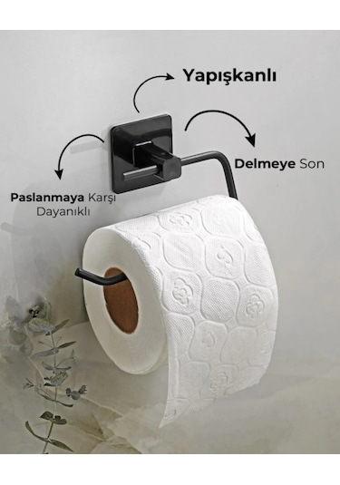 Primesegment Yapışkanlı Krom Kapaksız Tuvalet Kağıtlığı