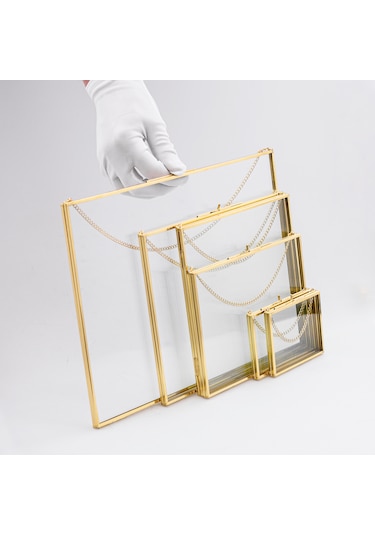 Fotoğraf Çerçevesi Cam Pirinç Gold Modern Özel Tasarım Dekoratif