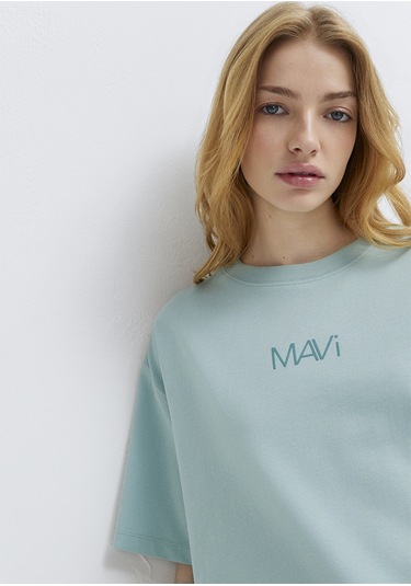Mavi - Mavi Logo Baskılı Yeşil Tişört 1613884-71456