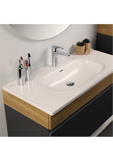 Kobos Harmony 100 Cm Banyo Dolabı Seti Füme + Meguro