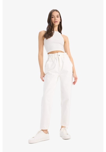 DeFacto Paperbag Gabardin Kumaş Pantolon Cepli Standart Paça S2790AZ25SPER105