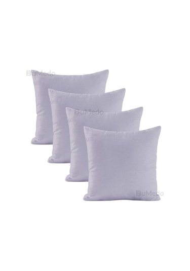 Dekoratif 4'lü Kırlent Yastık Kılıfı Seti - 42 X 42 Cm - Açık Gri