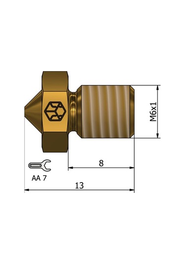 Csa E3D V6 0.8 MM Pirinç Nozzle
