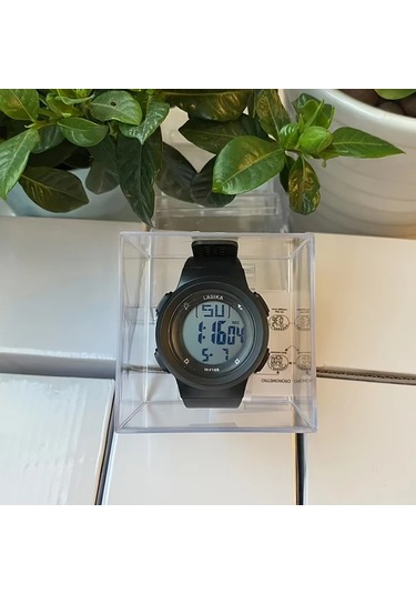 Primepickings Siyah Çocuklar İçin Dijital Alarmlı Su Geçirmez Öğrenci Saati Siyah