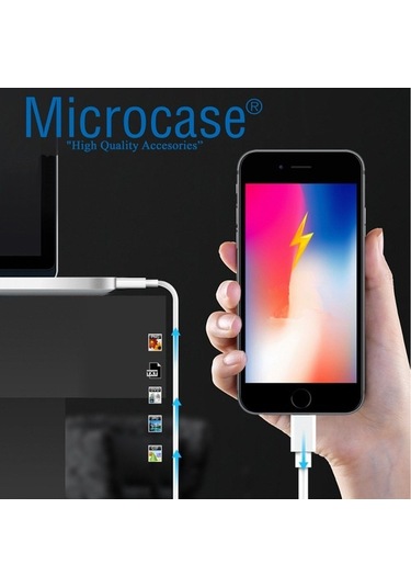 Microcase iPhone Apple Uyumlu iPad  Lightning Usb Şarj Ve Data Kablosu - 2 Metre Beyaz